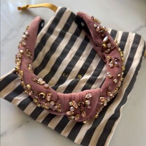 Lele Sadoughi Pink Embellished Headband